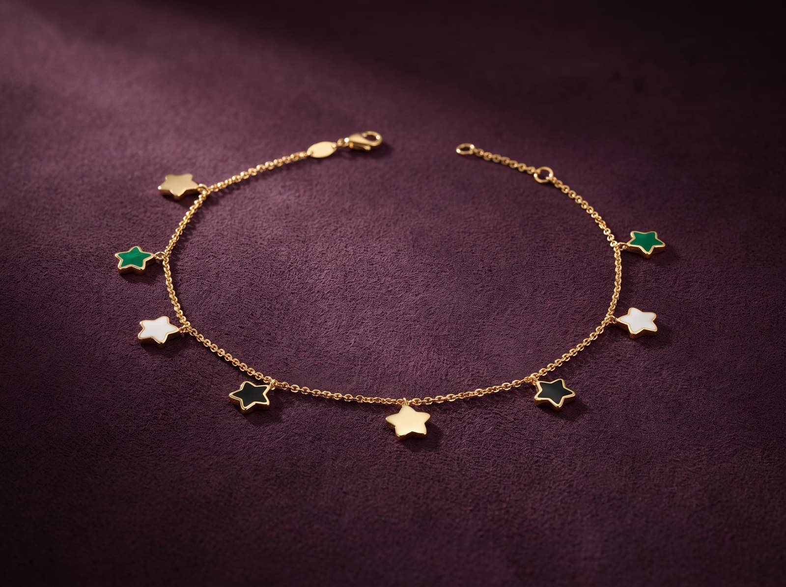Khutwa · Line Of Dropping Stars Gold Anklet — studio