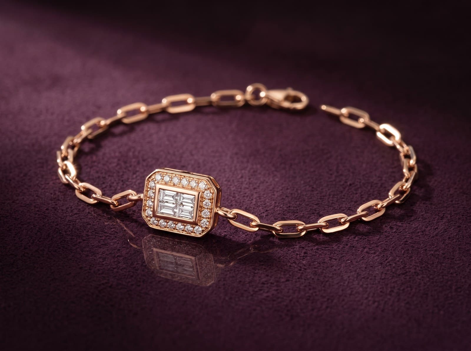 Dawra · Glamorous Baguette Chain Diamond Bracelet
