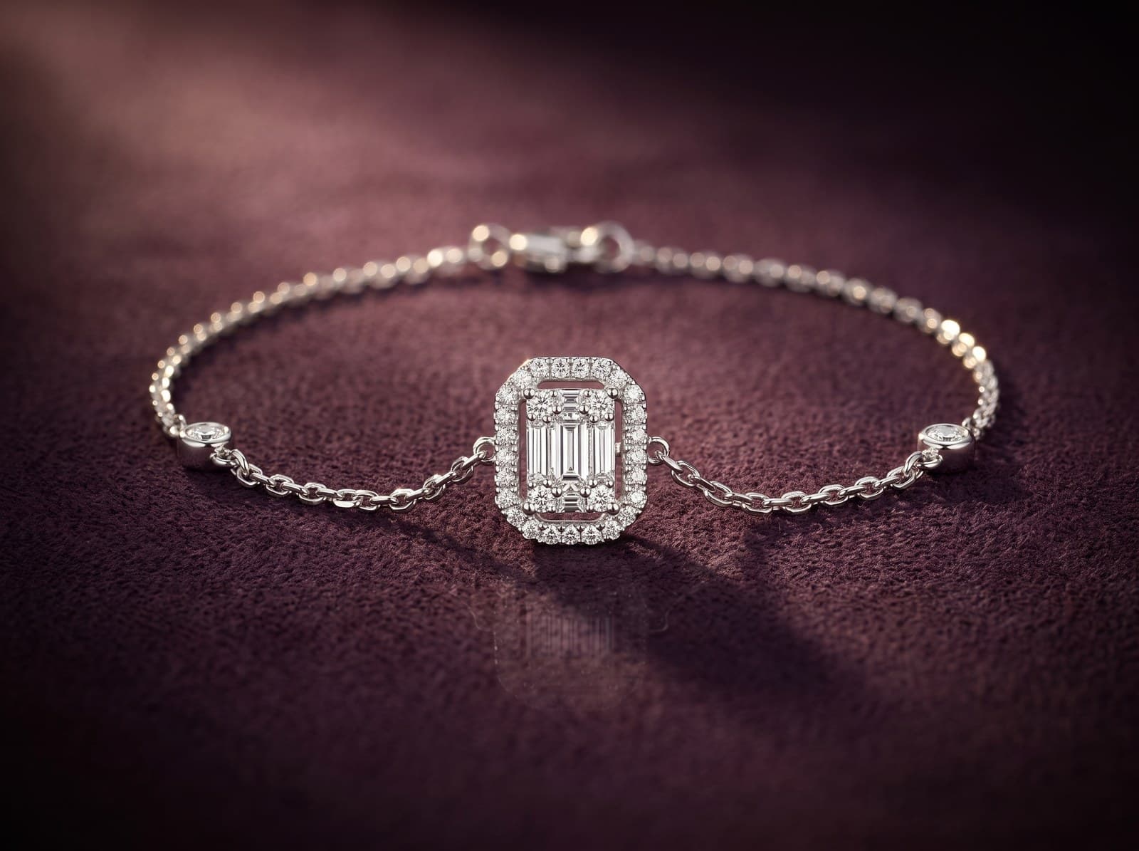 Muhit · Sparkling Square Shaped Diamond Bracelet