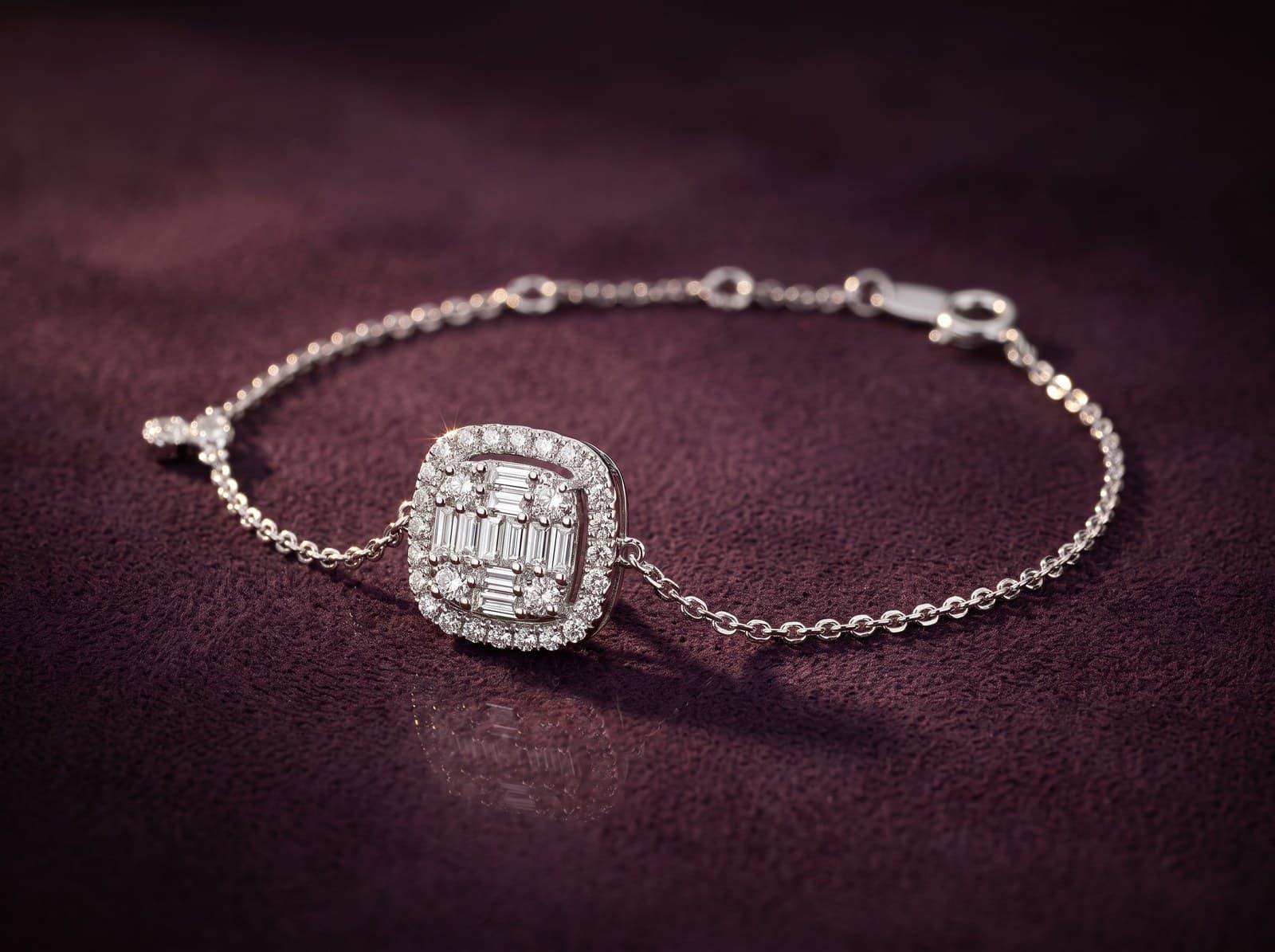 Aman · Stunning Radiant Shaped Diamond Bracelet