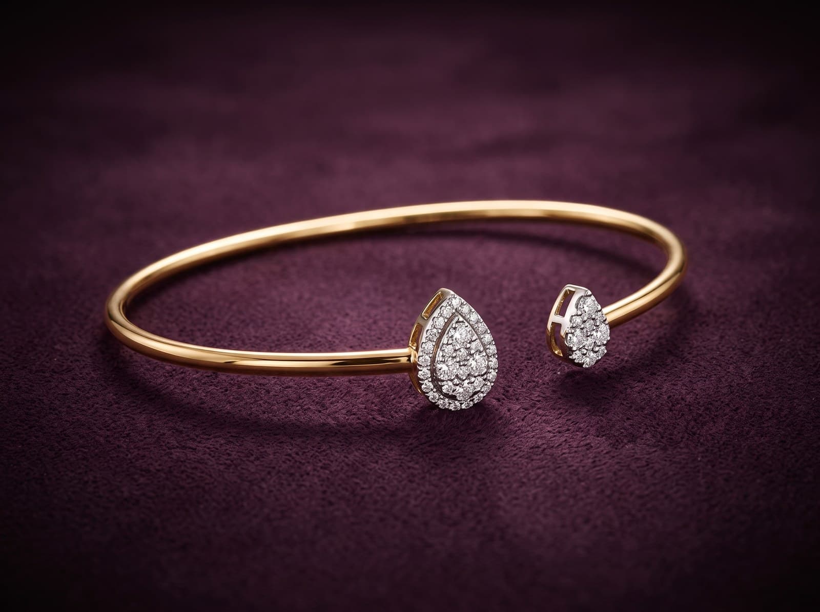 Bidaya · Double Pear Cuff Diamond Bracelet