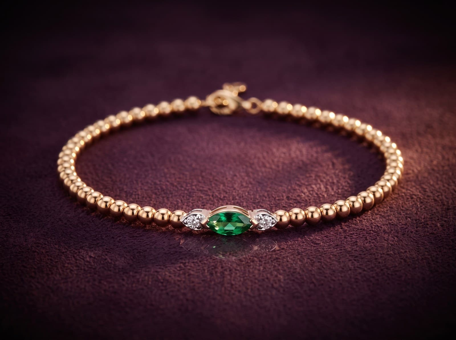 Dhikra · Beaded Bangle With Coloured Marquise Diamond Bracelet