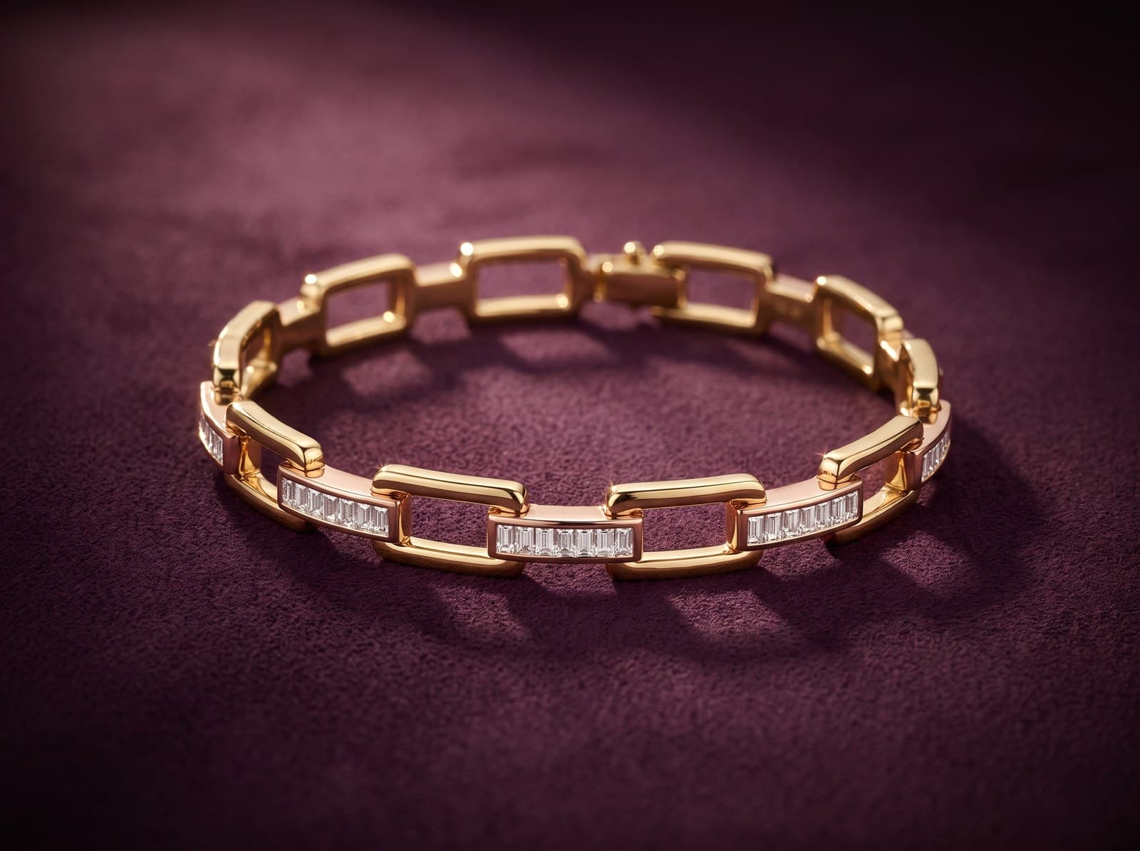 Masar · Modern Link Baguette Diamond Bracelet