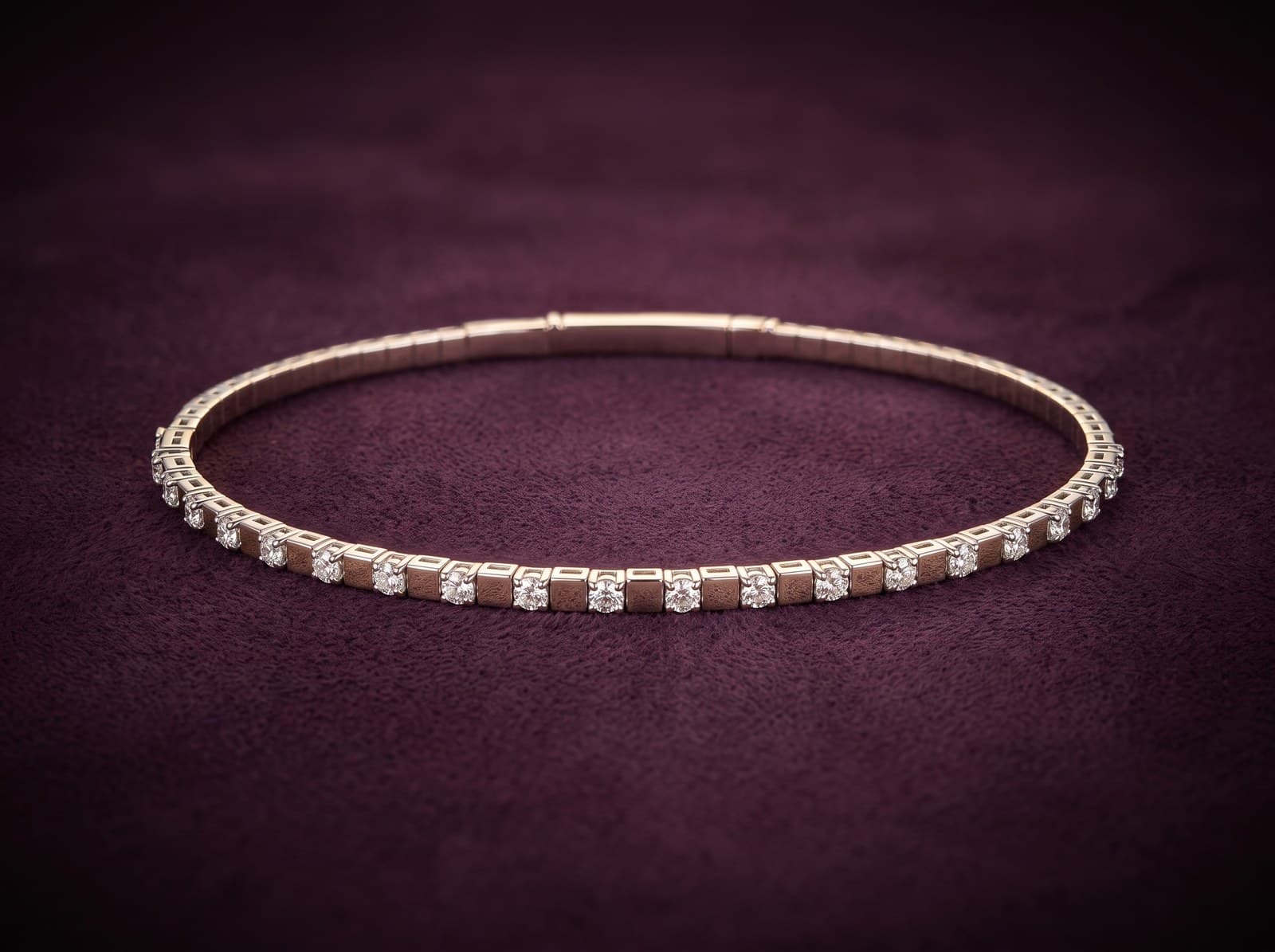 Ridwan · Separated Tennis Bangle Diamond Bracelet — studio