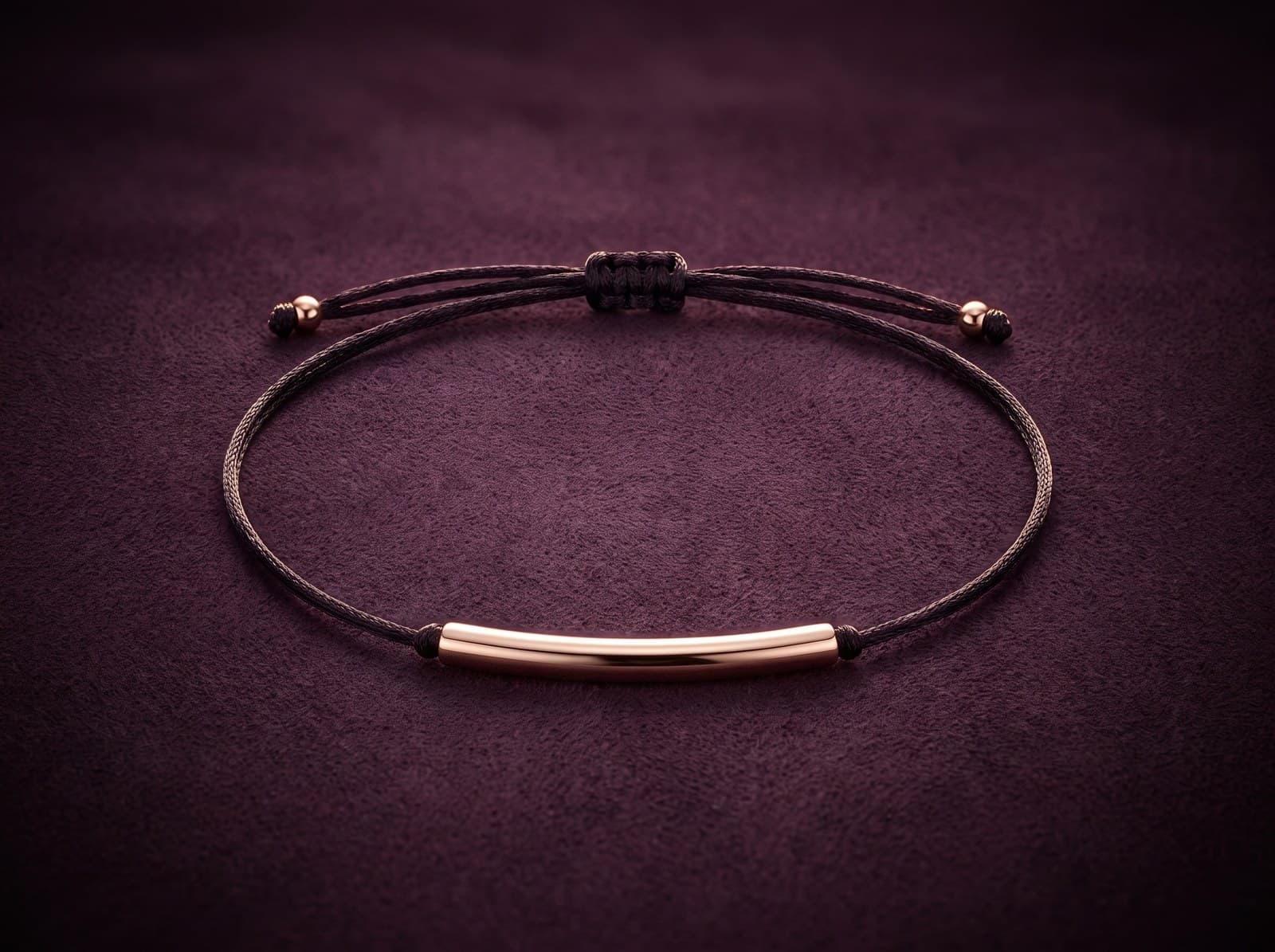 Zaman · String Modern Rose Bar Gold Bracelet — studio