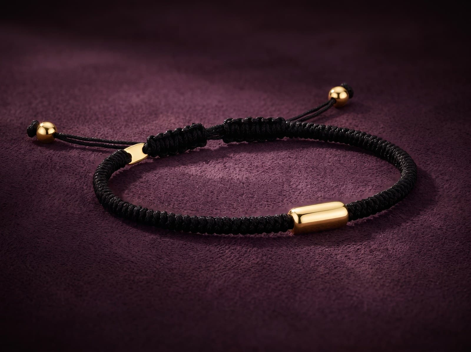 Difa · Men's String With One Bead Gold Bracelet — studio