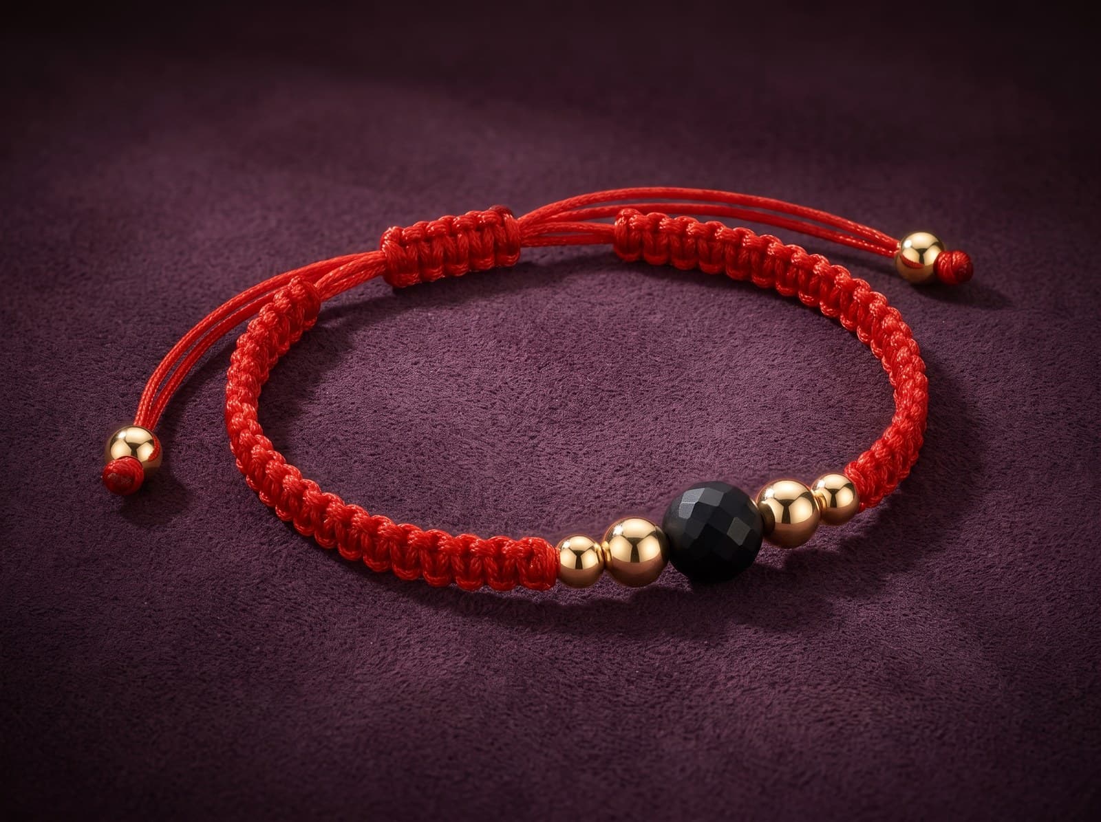Hanan · Men's Polished Gold Bead Cord Bracelet — studio