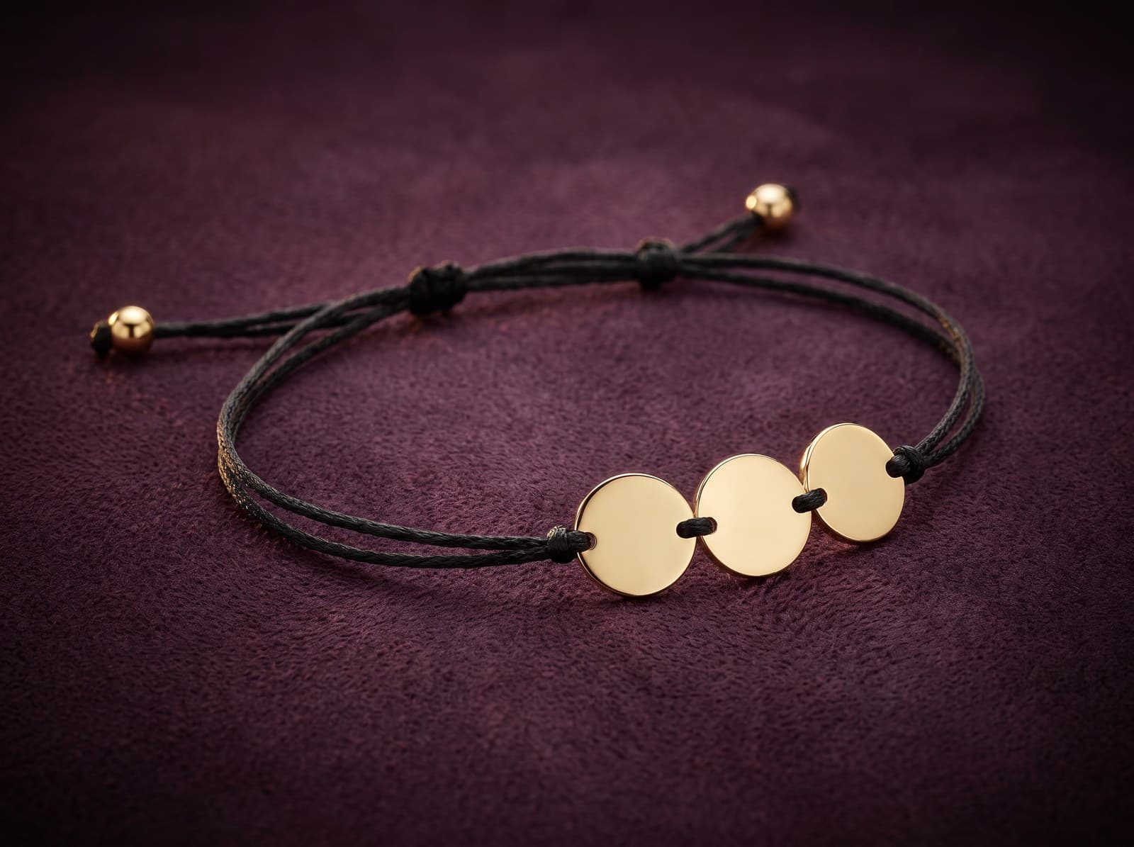 Jadal · String Minimalist Triple Disc Gold Bracelet — studio