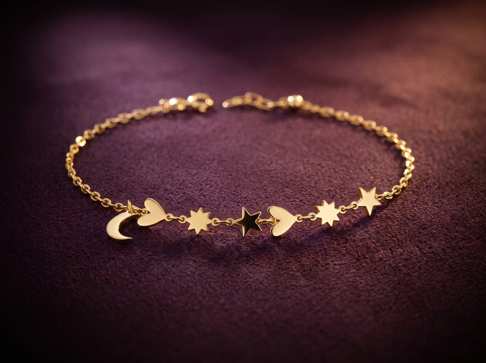 Lawn · Modern Stars And Moon Gold Bracelet