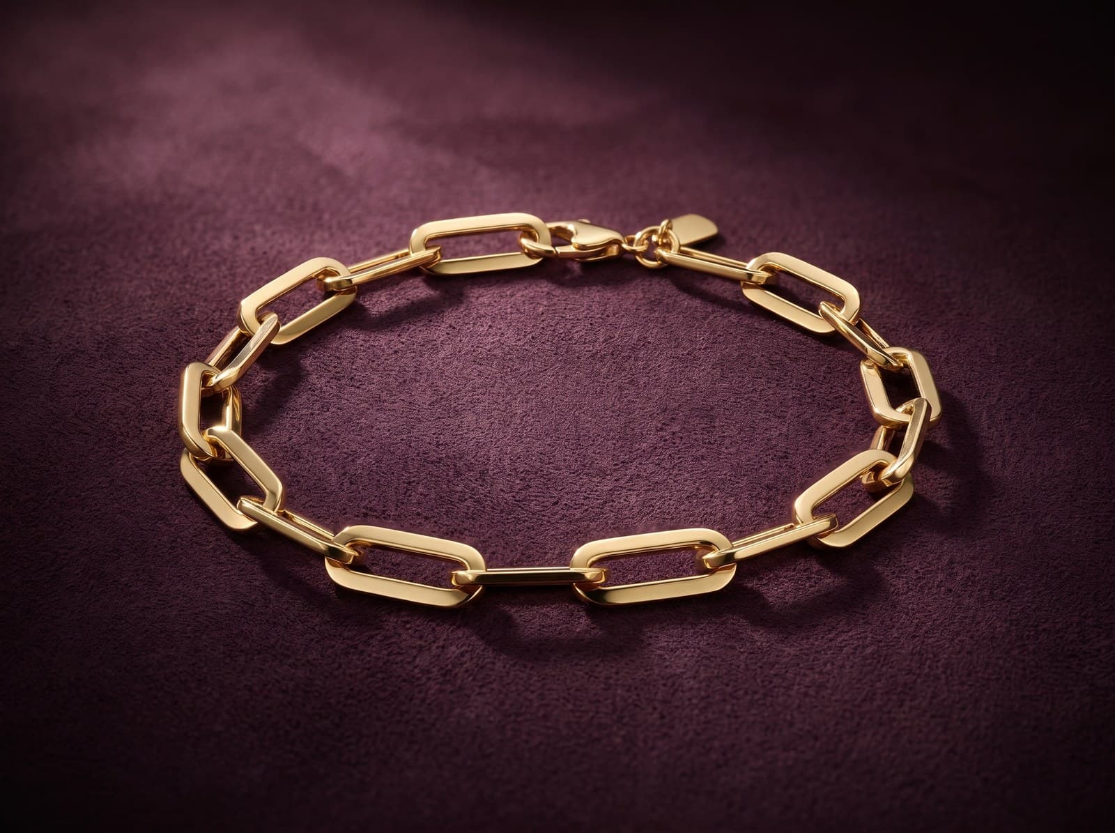 Sahil · Classic Paper-Clip Gold Bracelet — studio