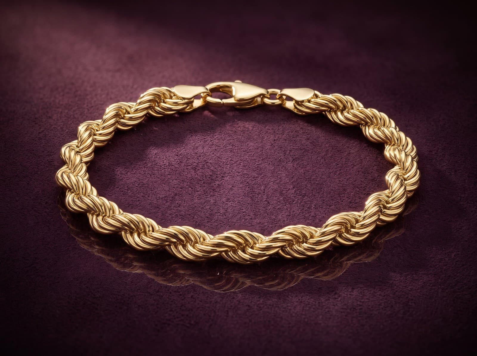 Jazil · Grande Rope Style Gold Bracelet — studio