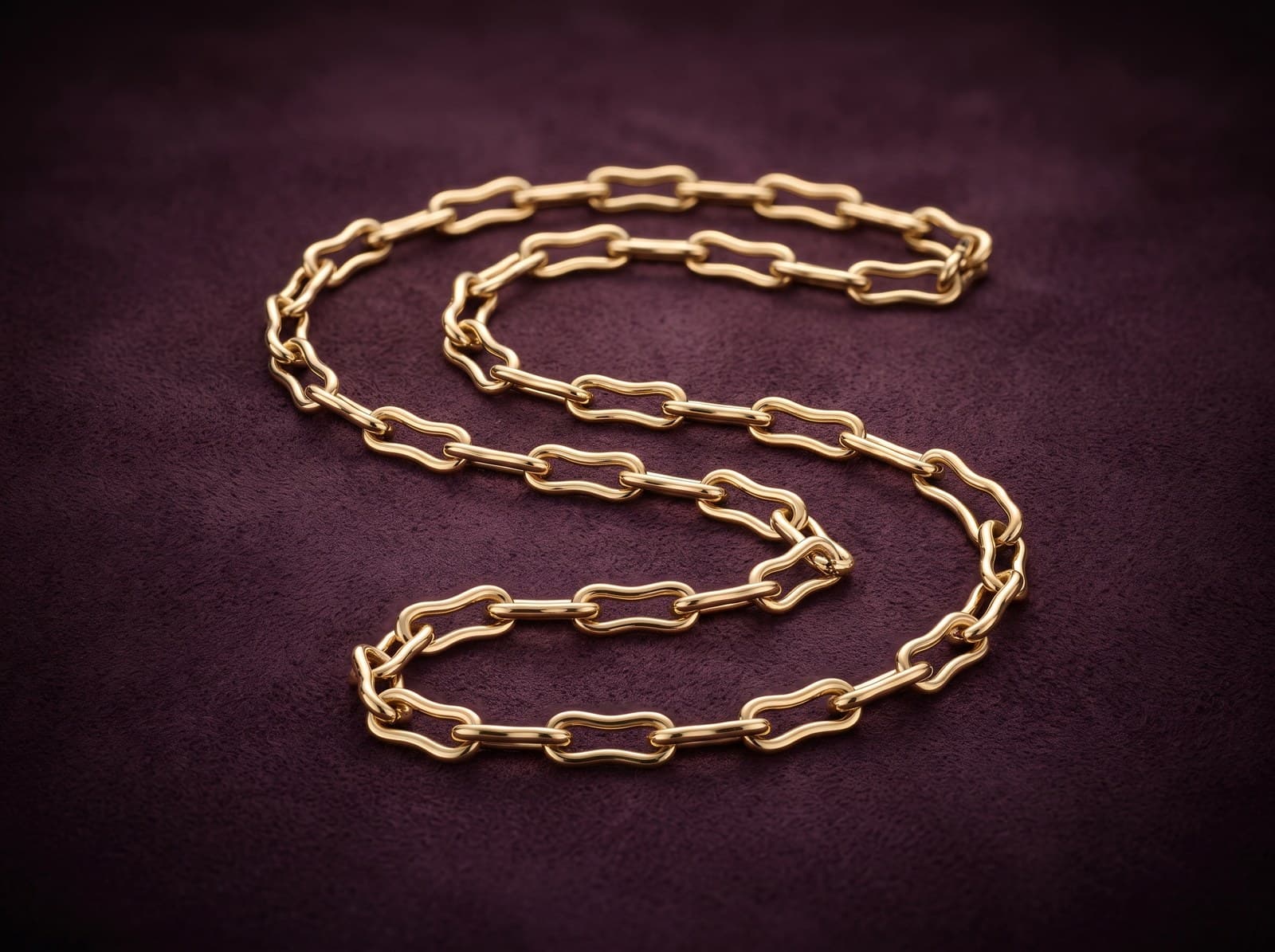 Waratha · Curved Paperclip Gold Chain — studio