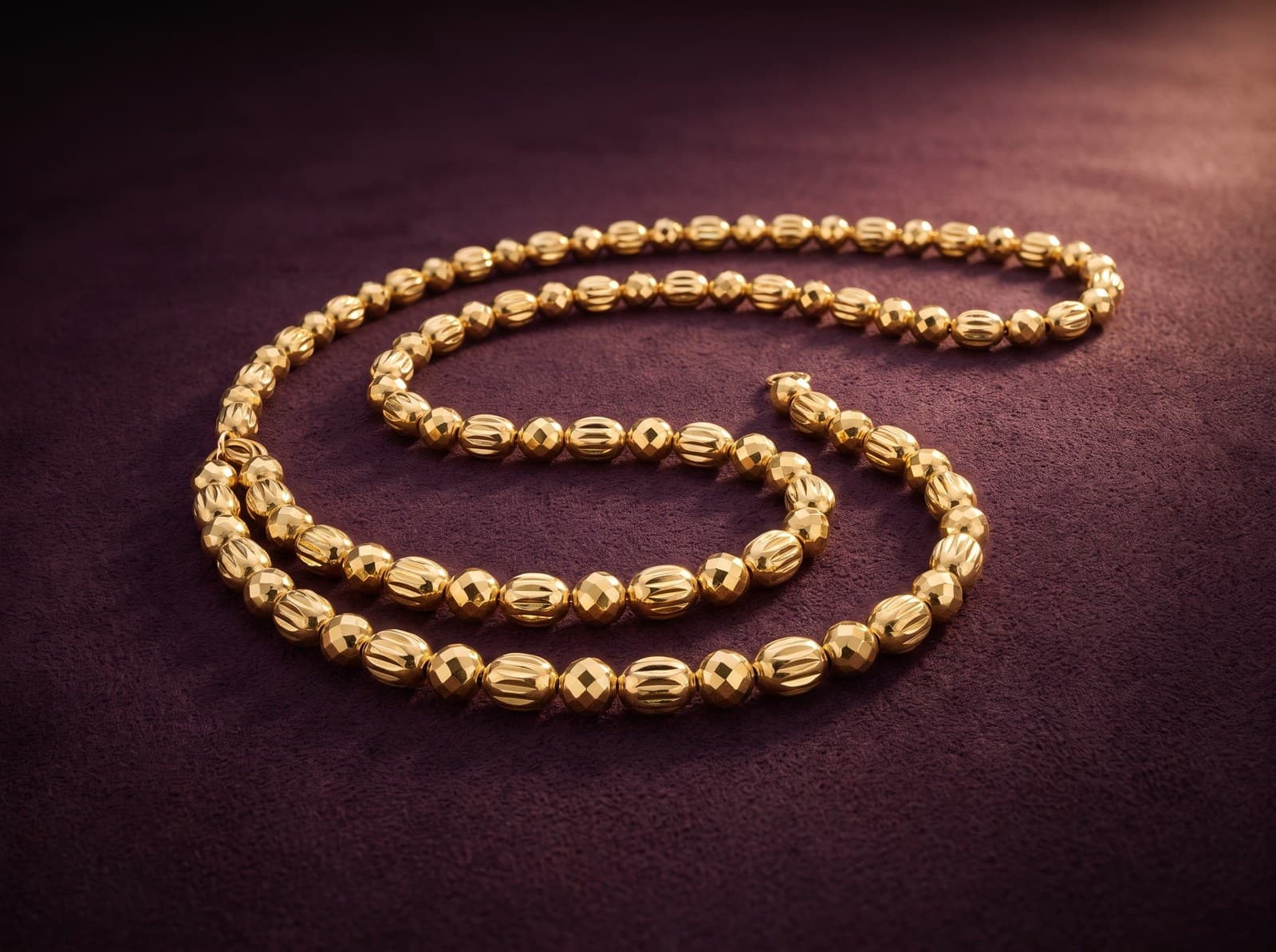 Jadd · Textured Oval & Round Bead Gold Chain — studio