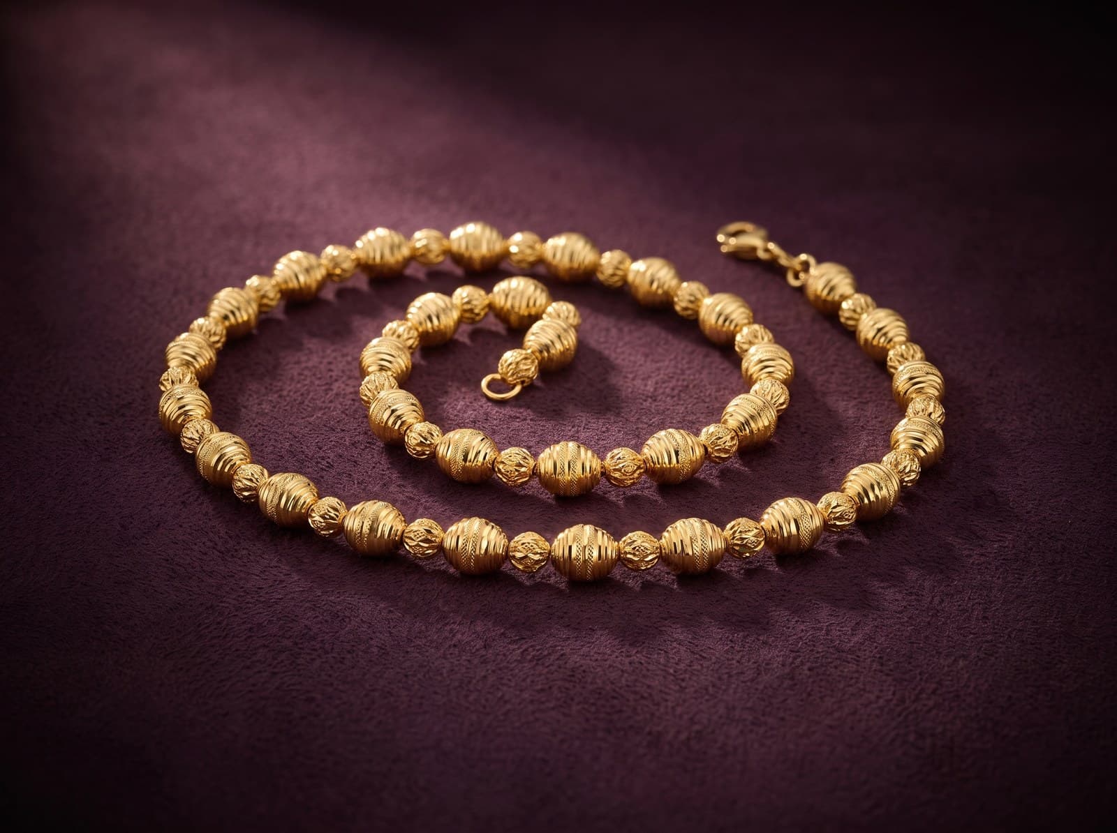 Wathiqa · Textured Oval & Round Bead Gold Chain — studio
