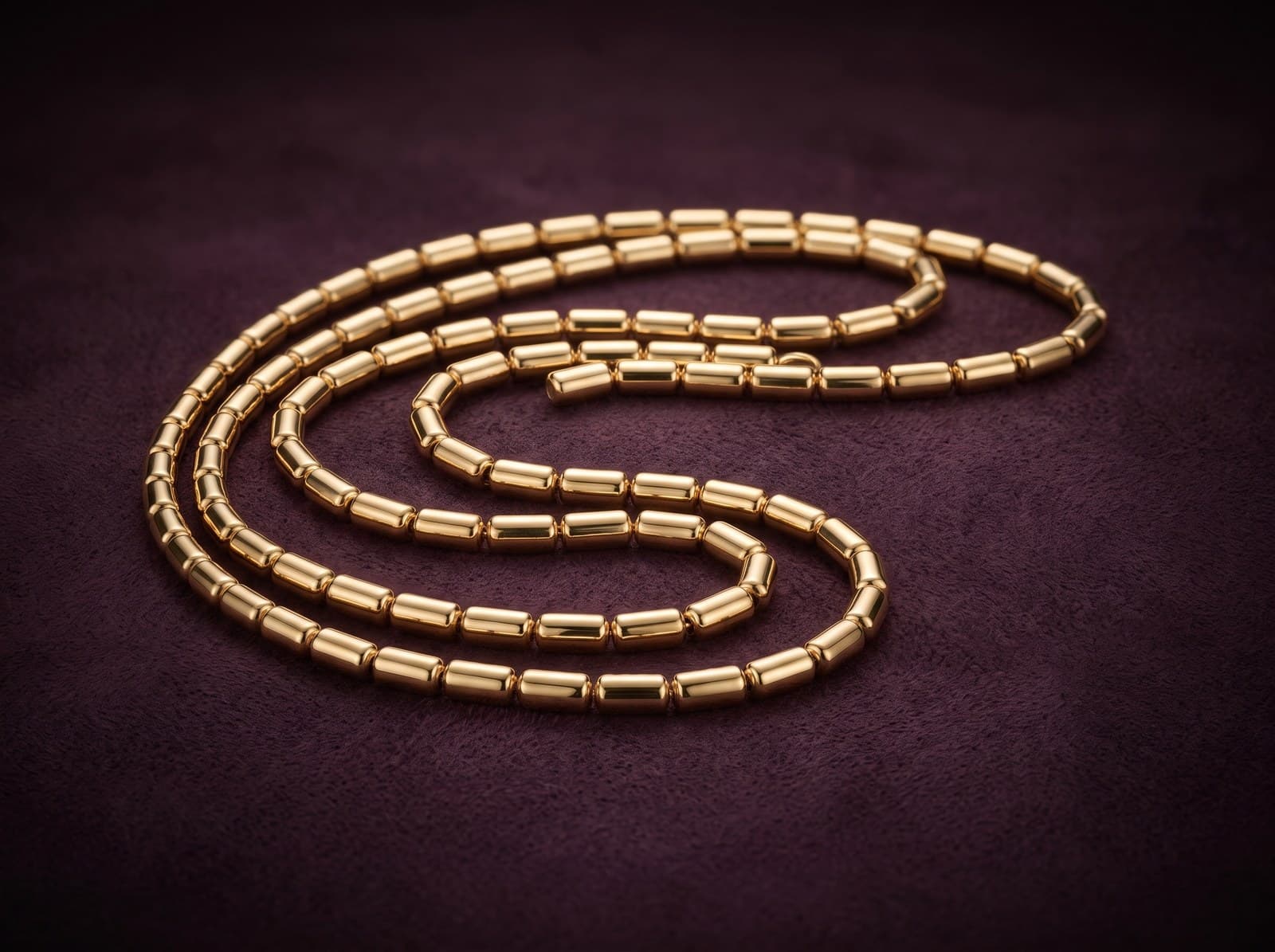 Harf · Sleek Barrel Bead Gold Chain — studio