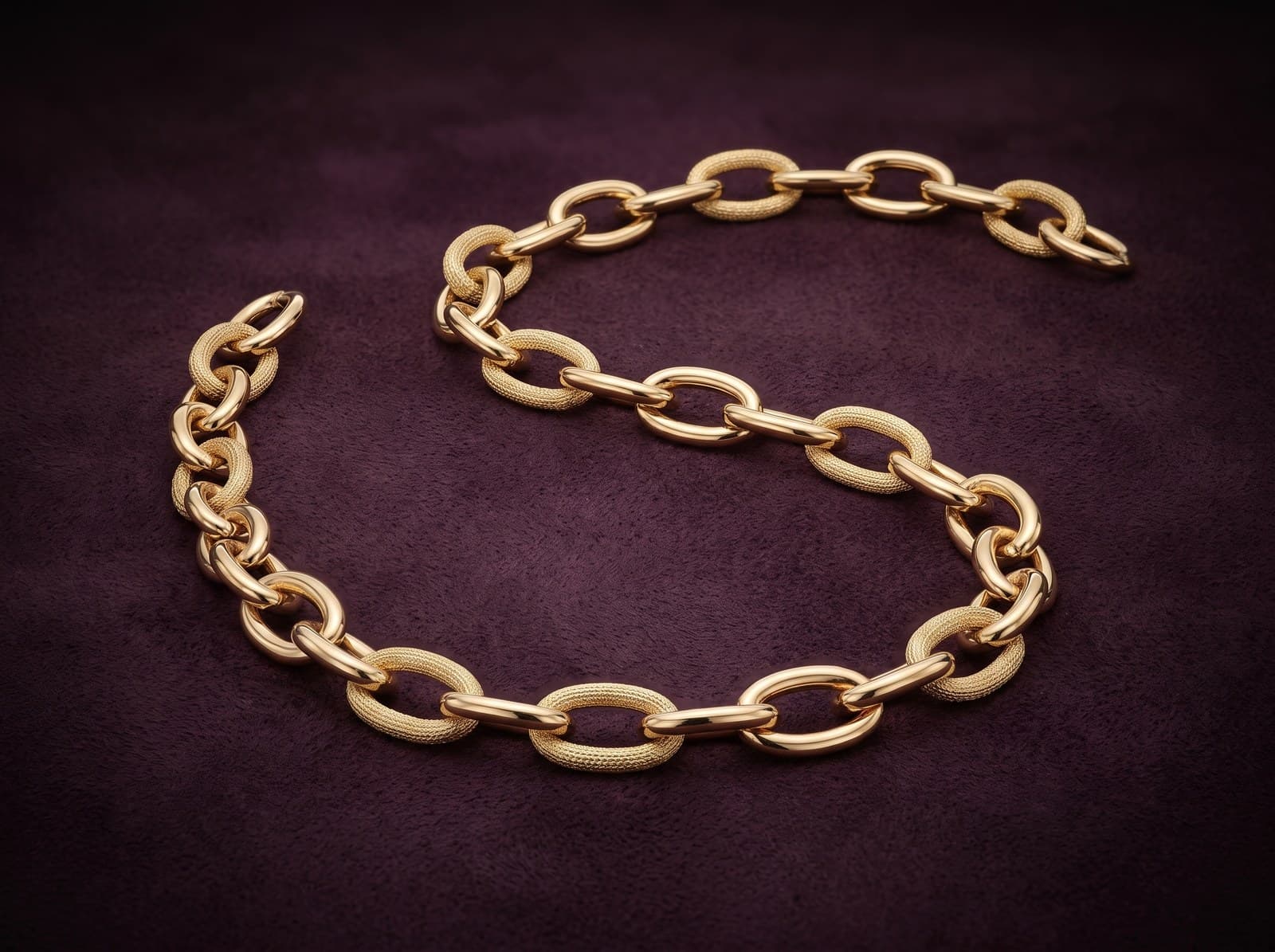 Tasalsul · Dual Finish Oval Link Gold Chain — studio