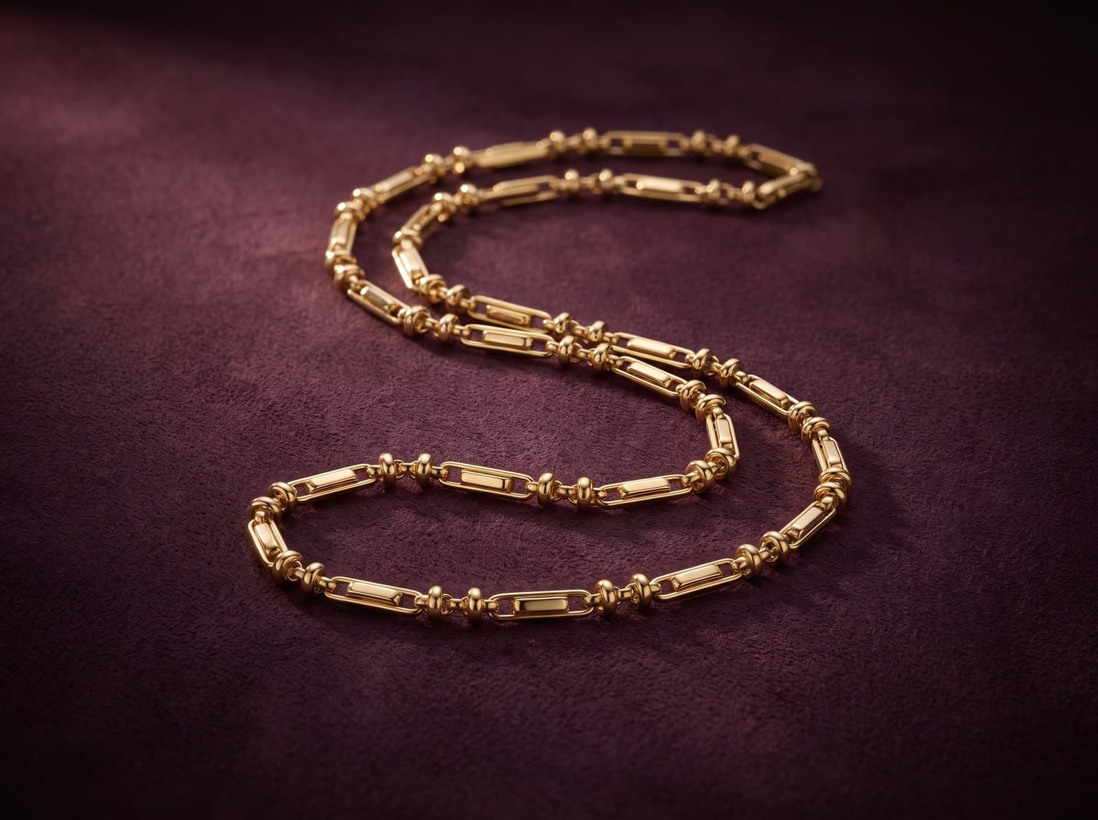 Urwa · Bar And Rolo Gold Chain — studio