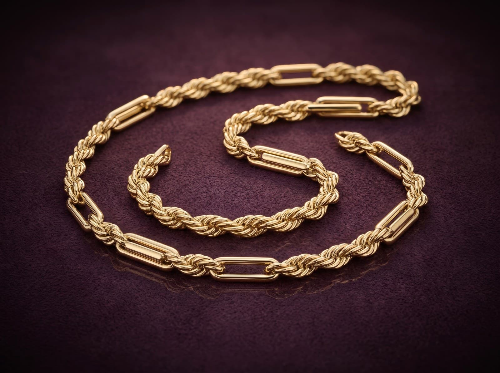 Sadaqa · Rope & Bar Link Gold Chain — studio