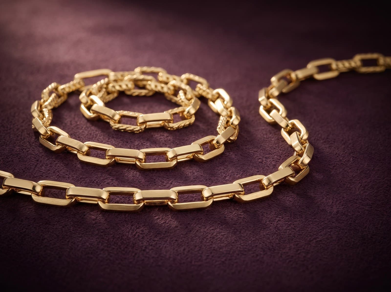 Khulud · Textured Link Gold Chain — studio