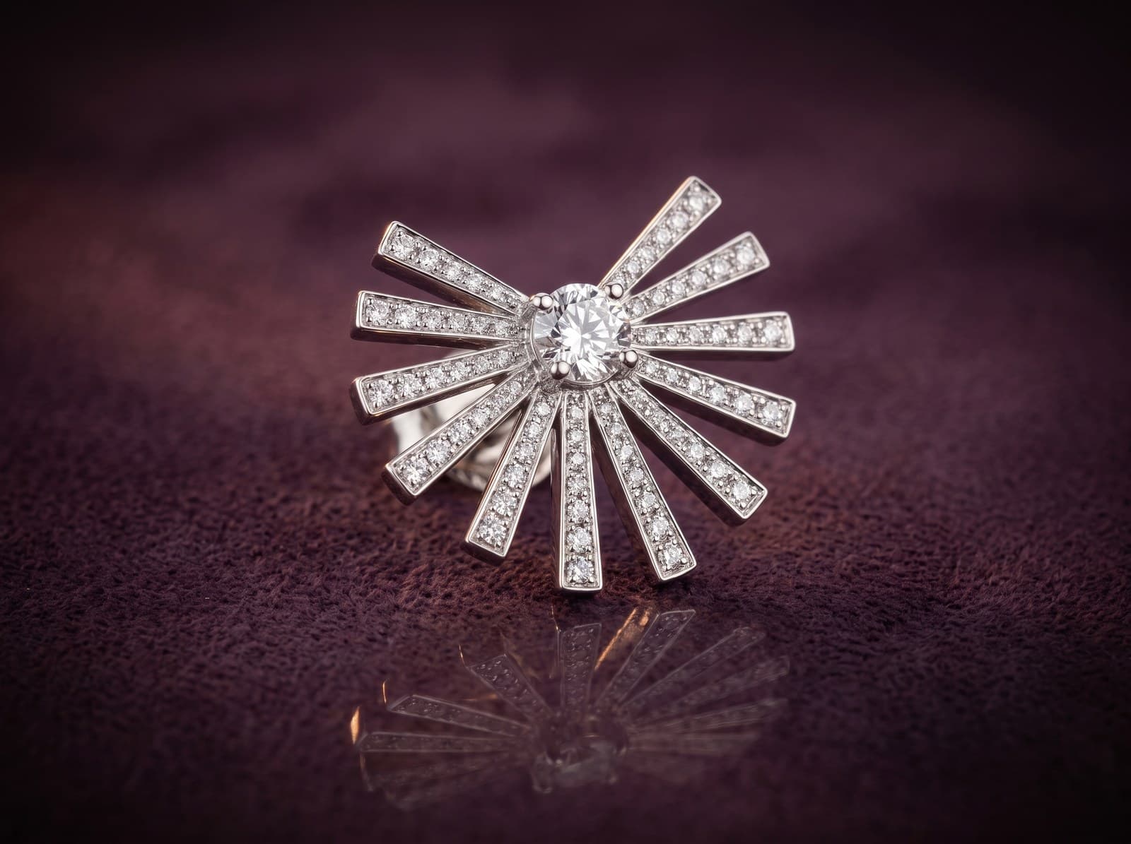Saj' · Luxury Sunburst Stud Diamond Earring