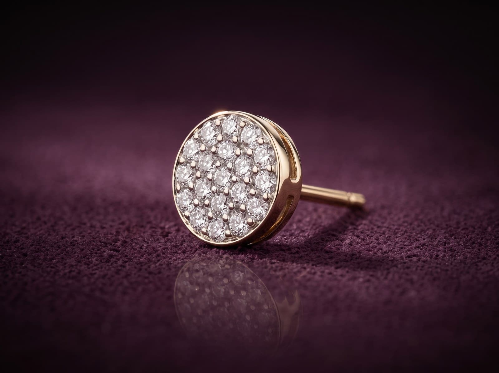 Nabra · Minimalist Round Stud Diamond Earring