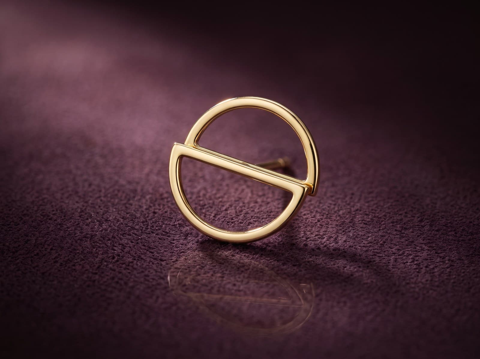 Sahba · Semi Circle Stud Gold Earring — studio