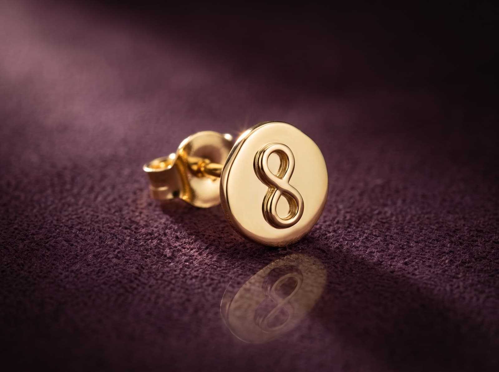 Zafra · Infinity Circle Stud Gold Earring — studio