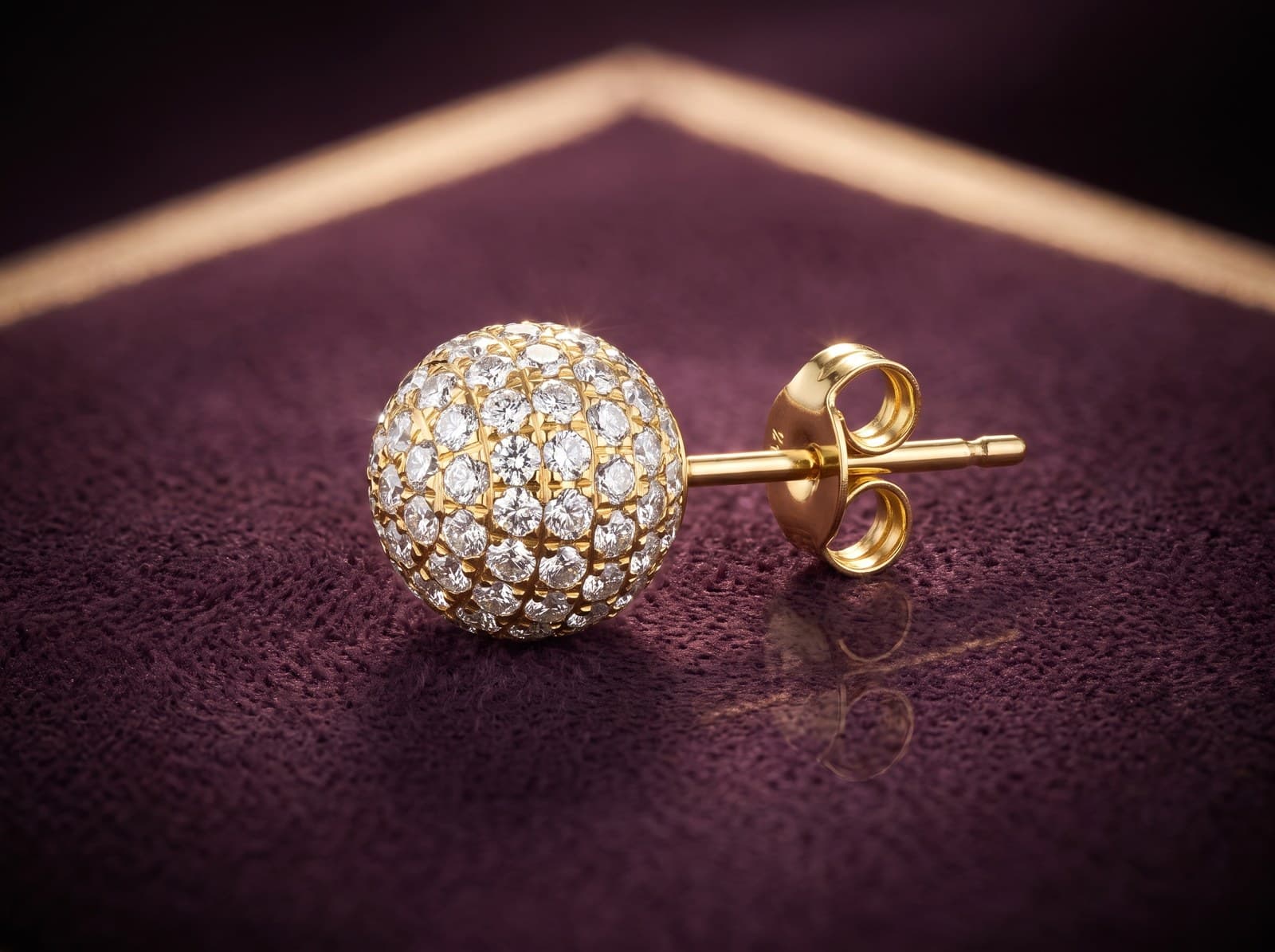 Ghazala · Disco Ball Stud Gold Earring — studio