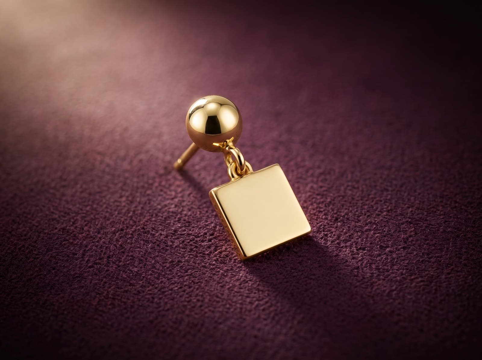 Jadwa · Square Drop Stud Gold Earring — studio