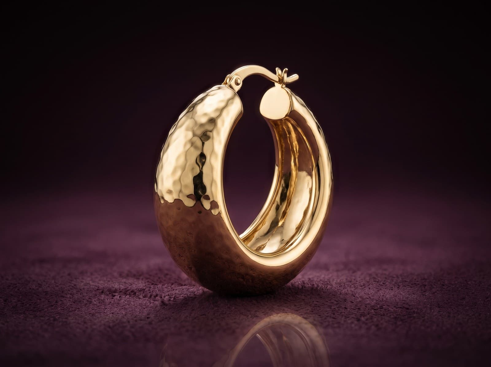Nasamat · Textured Chunky Hoop Gold Earring — studio