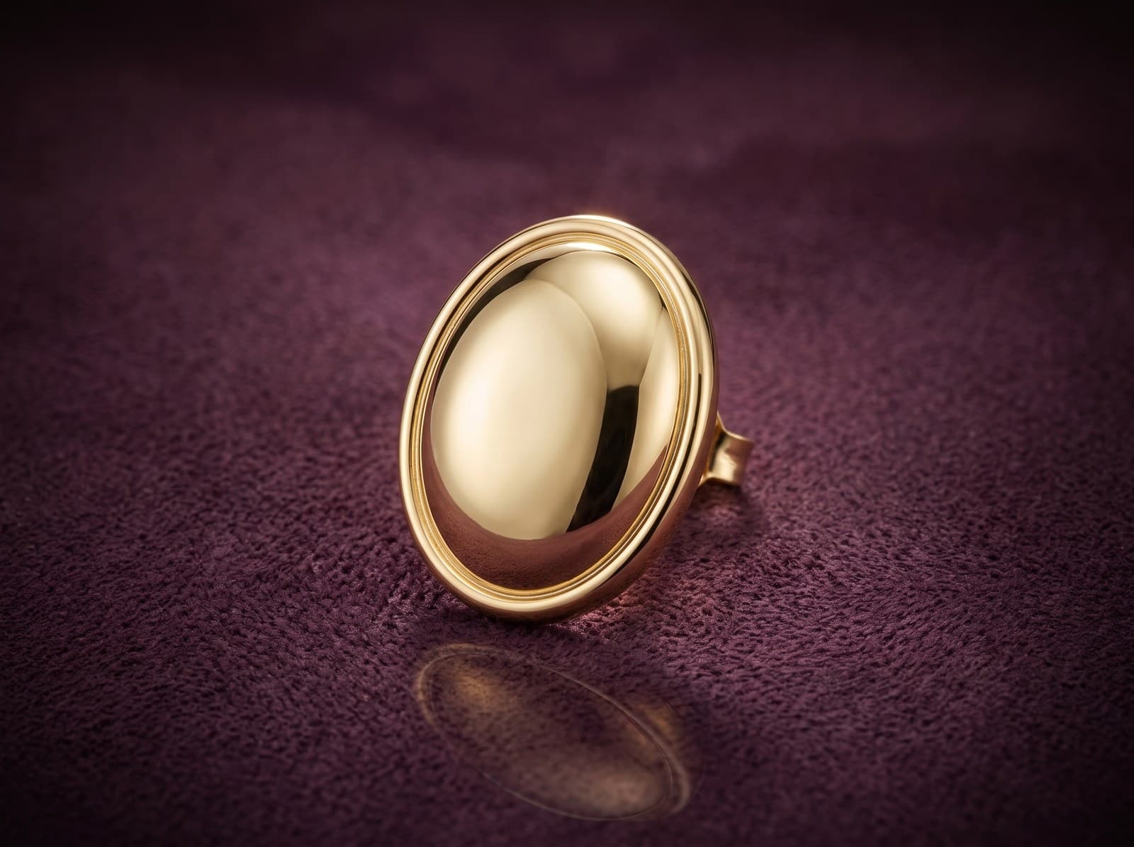Qamar · Oval Radiant Stud Gold Earring — studio