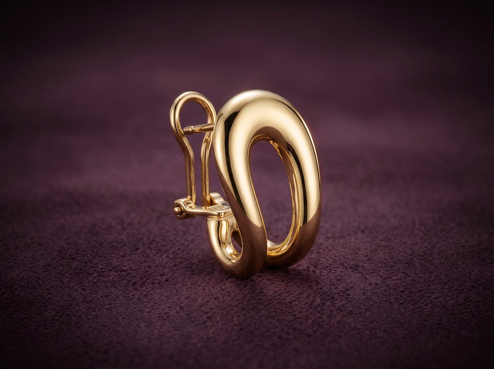 Rif'a · Bold Twist Clip-On Gold Earring — studio