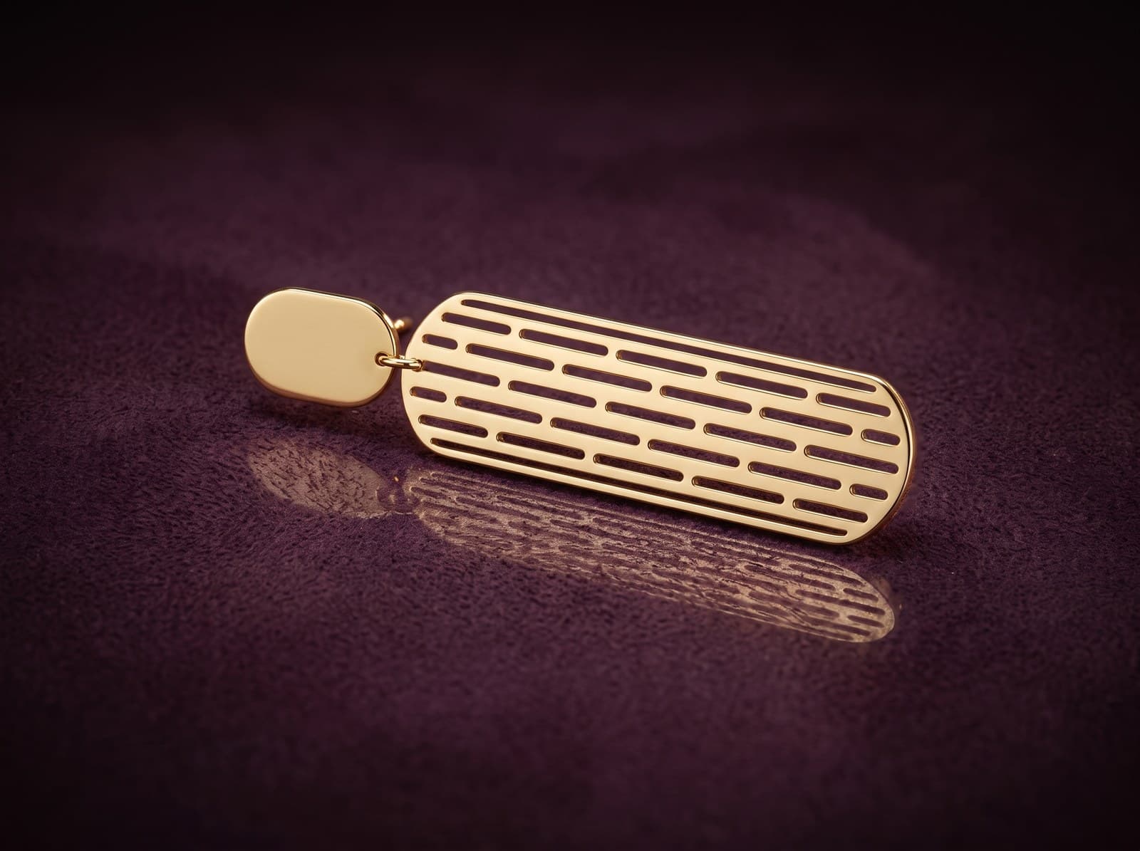 Dhikr · Geometric Drop Stud Gold Earring — studio