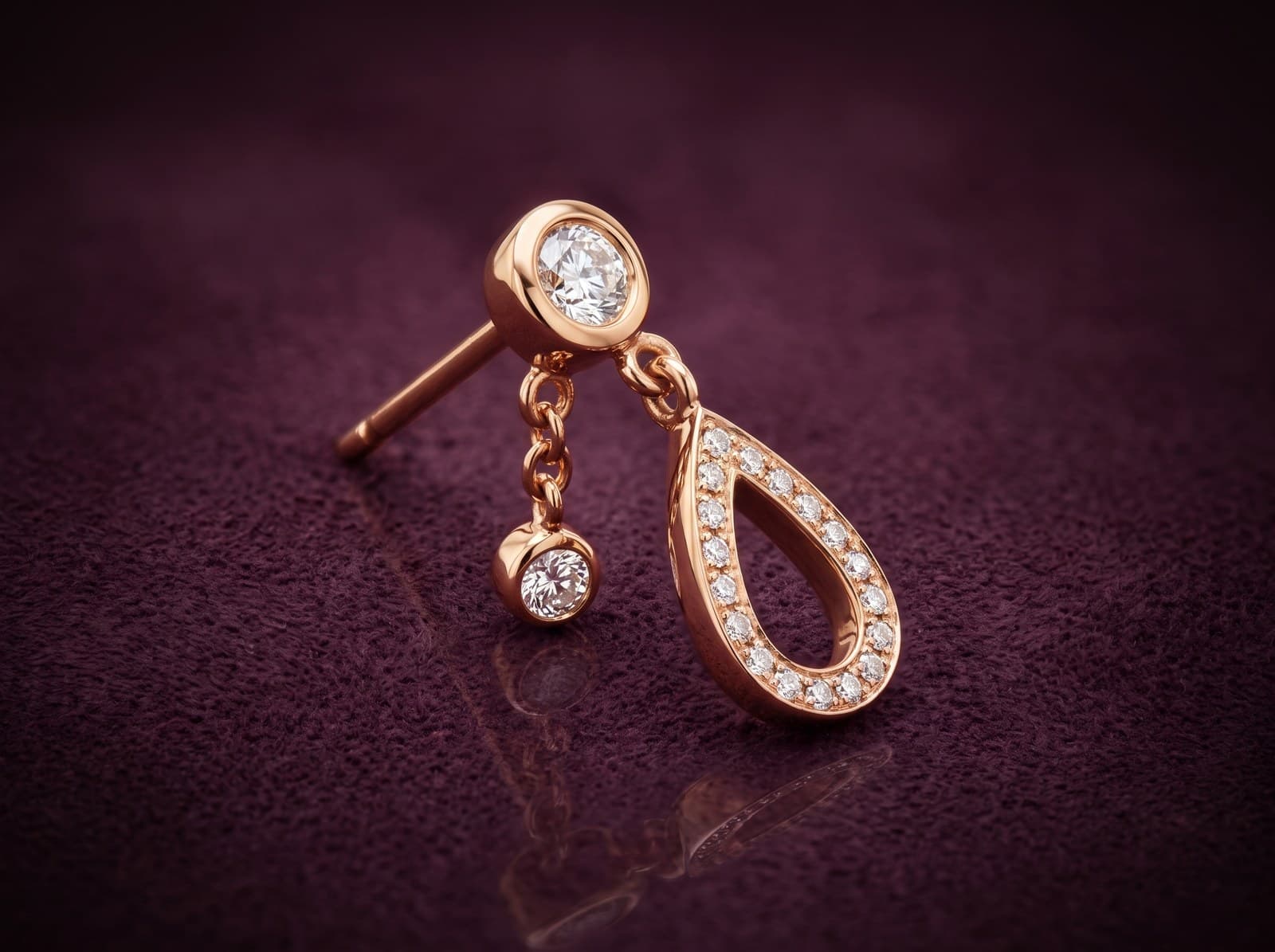Dhurra · Dropped Pear Stud Diamond Piercing