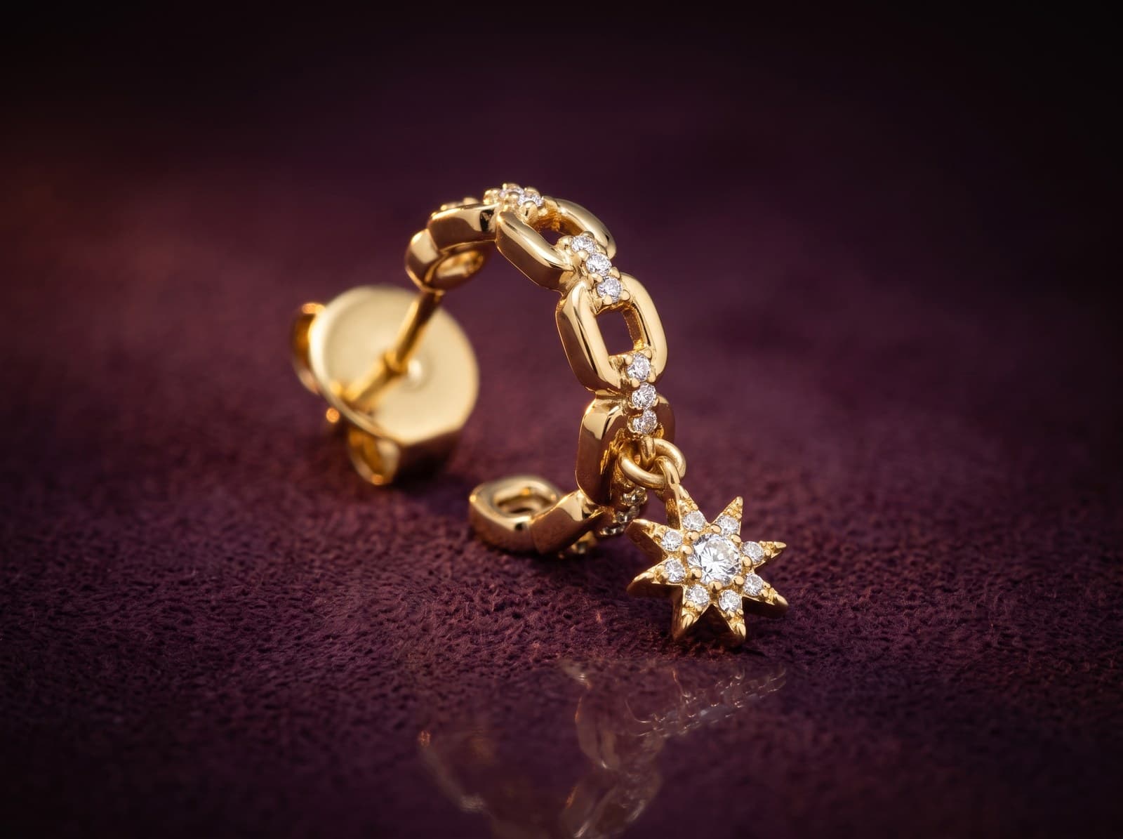 Nujaym · Star Dropped Stud Diamond Piercing