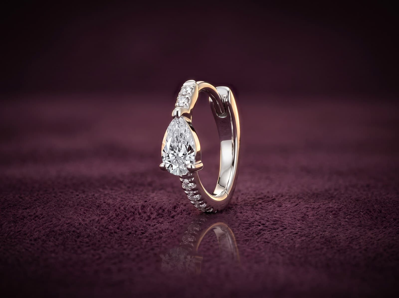 Nafas · Classic Pear Hoop Diamond Piercing