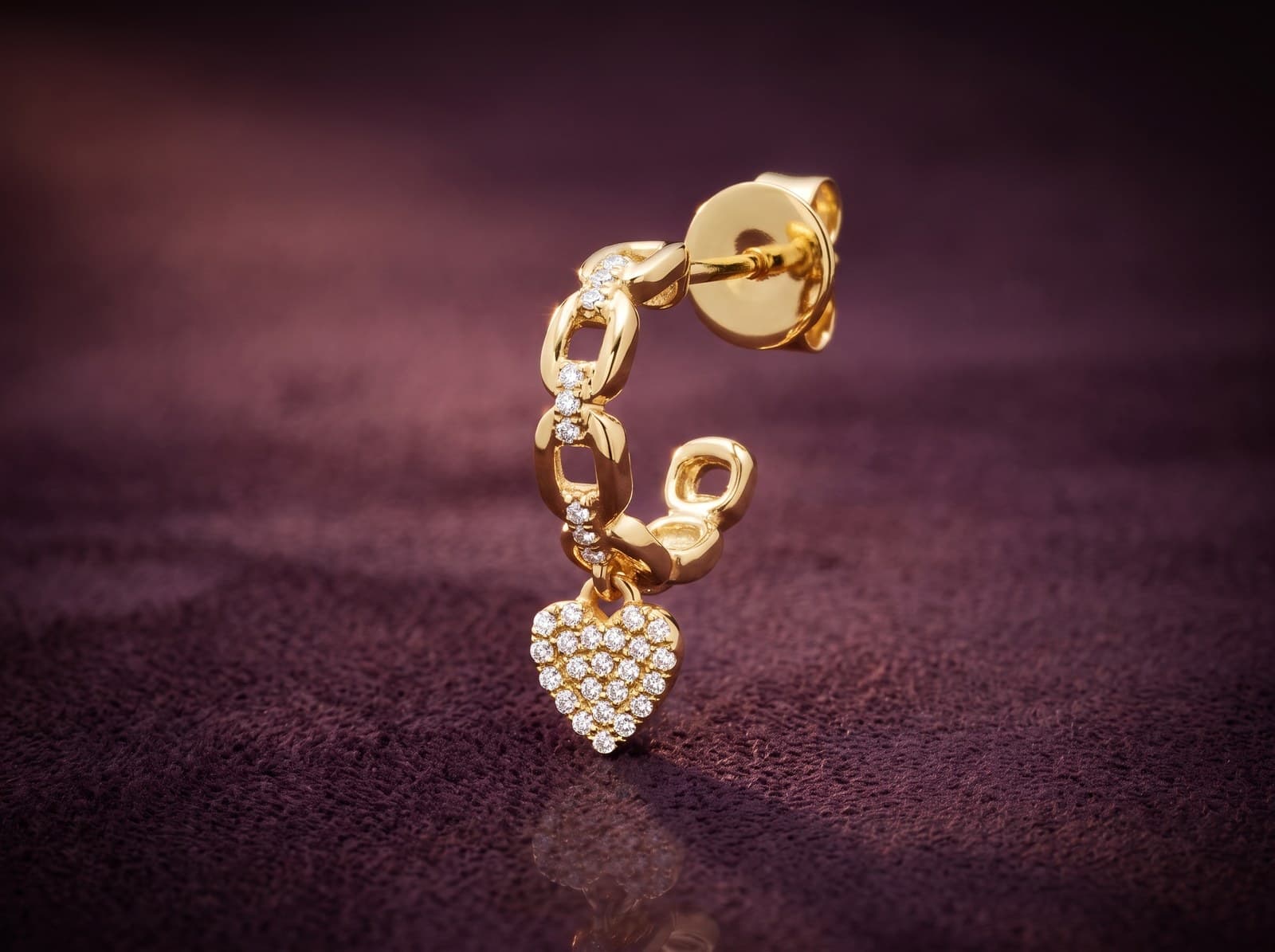 Tarf · Heart Dropped Stud Diamond Piercing