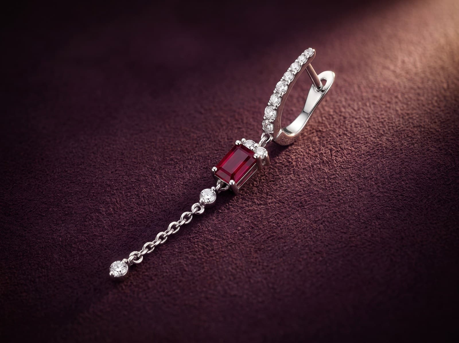 Saghir · English-Locked Ruby Stoned Diamond Piercing