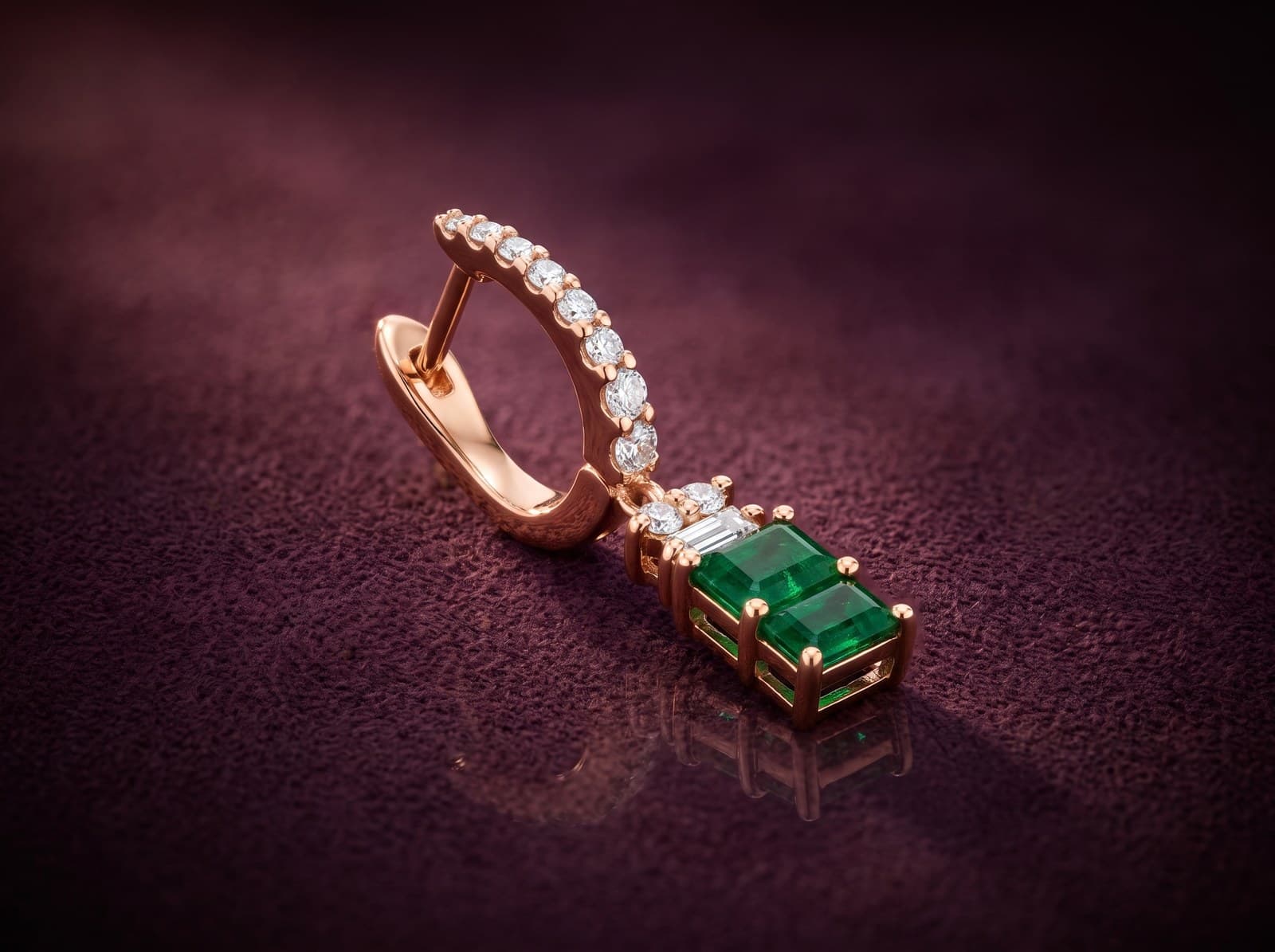 Latif · Double Emerald Stones Diamond Piercing — studio