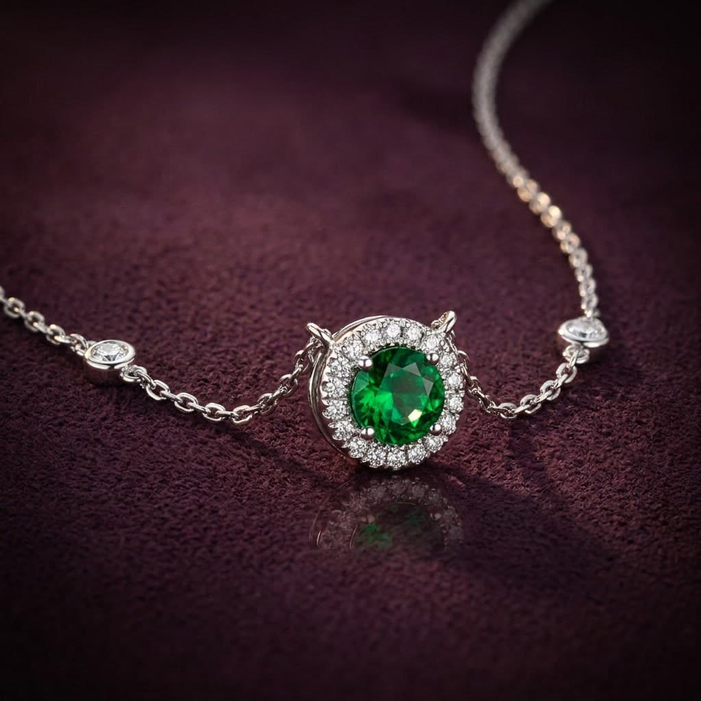 Sahar · Framed Round Stone Diamond Necklace
