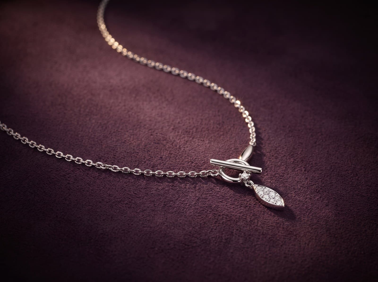Lulu · Toggle Marquise Drop Diamond Necklace
