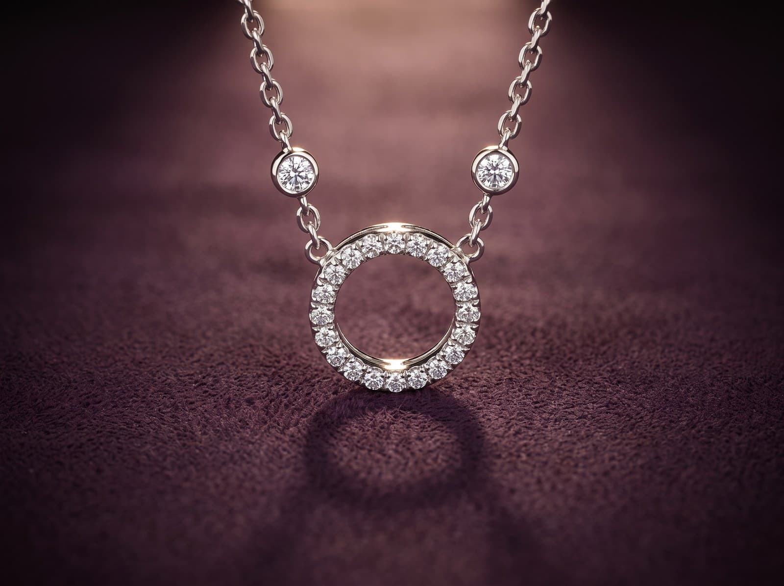 Qalada · Sparkling Round Frame Shaped Diamond Necklace