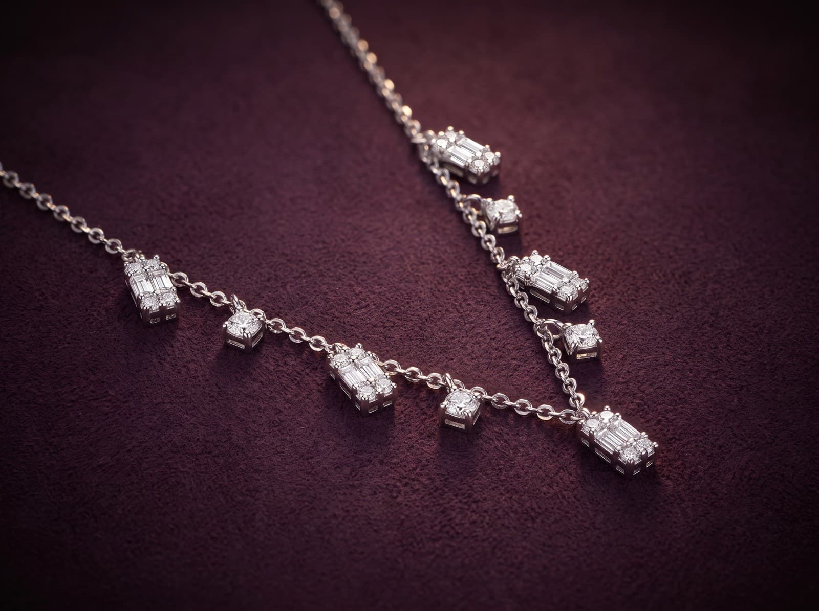 Diya · Multi-Baguette Diamond Necklace