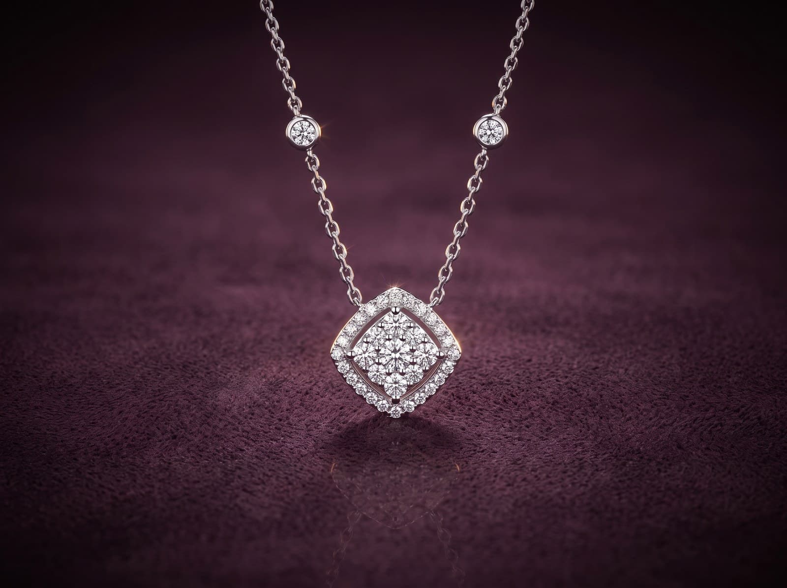 Jala · Tilted Square Diamond Necklace