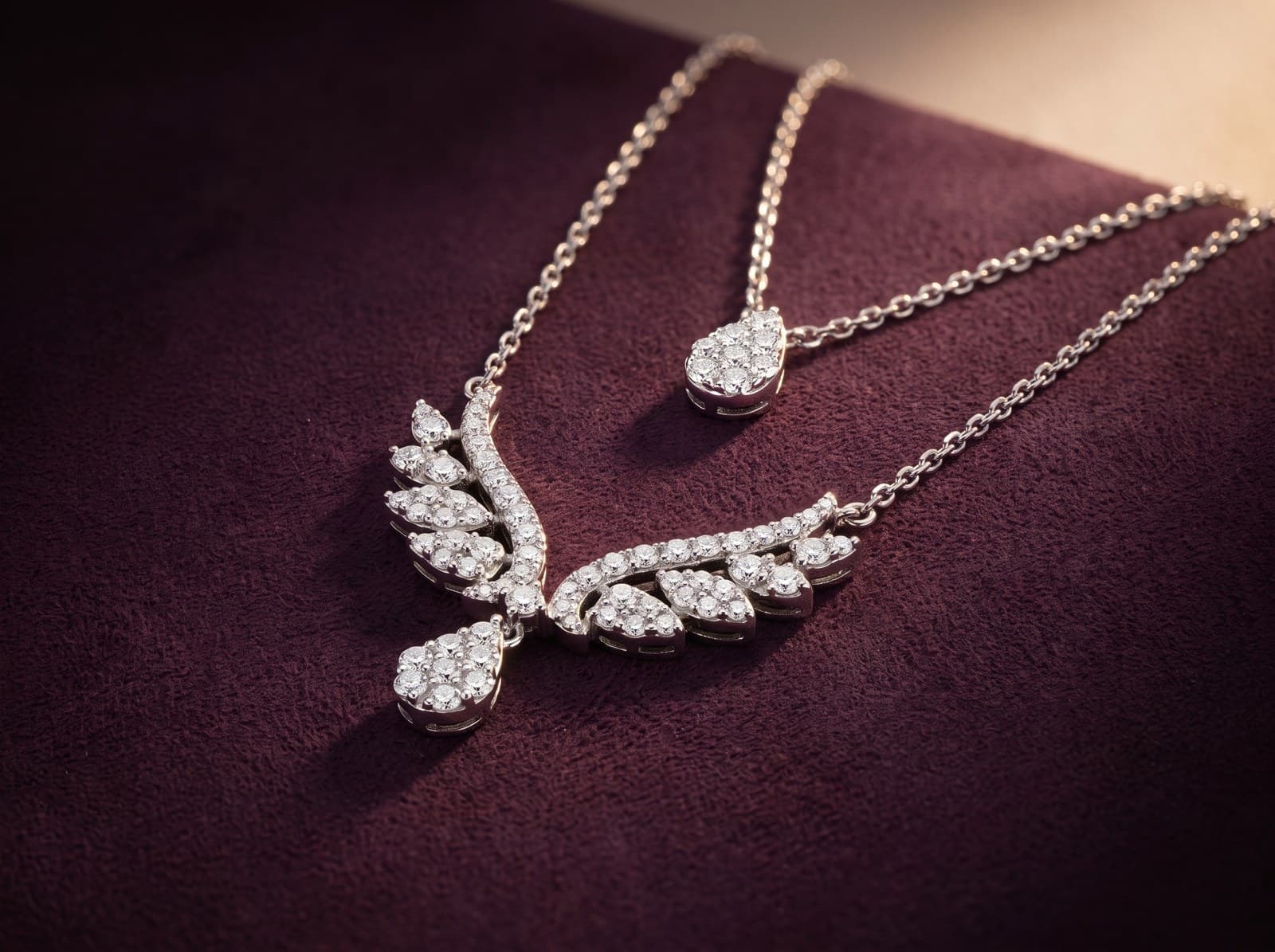 Arwa · Layard Pear Drop And Wings Diamond Necklace