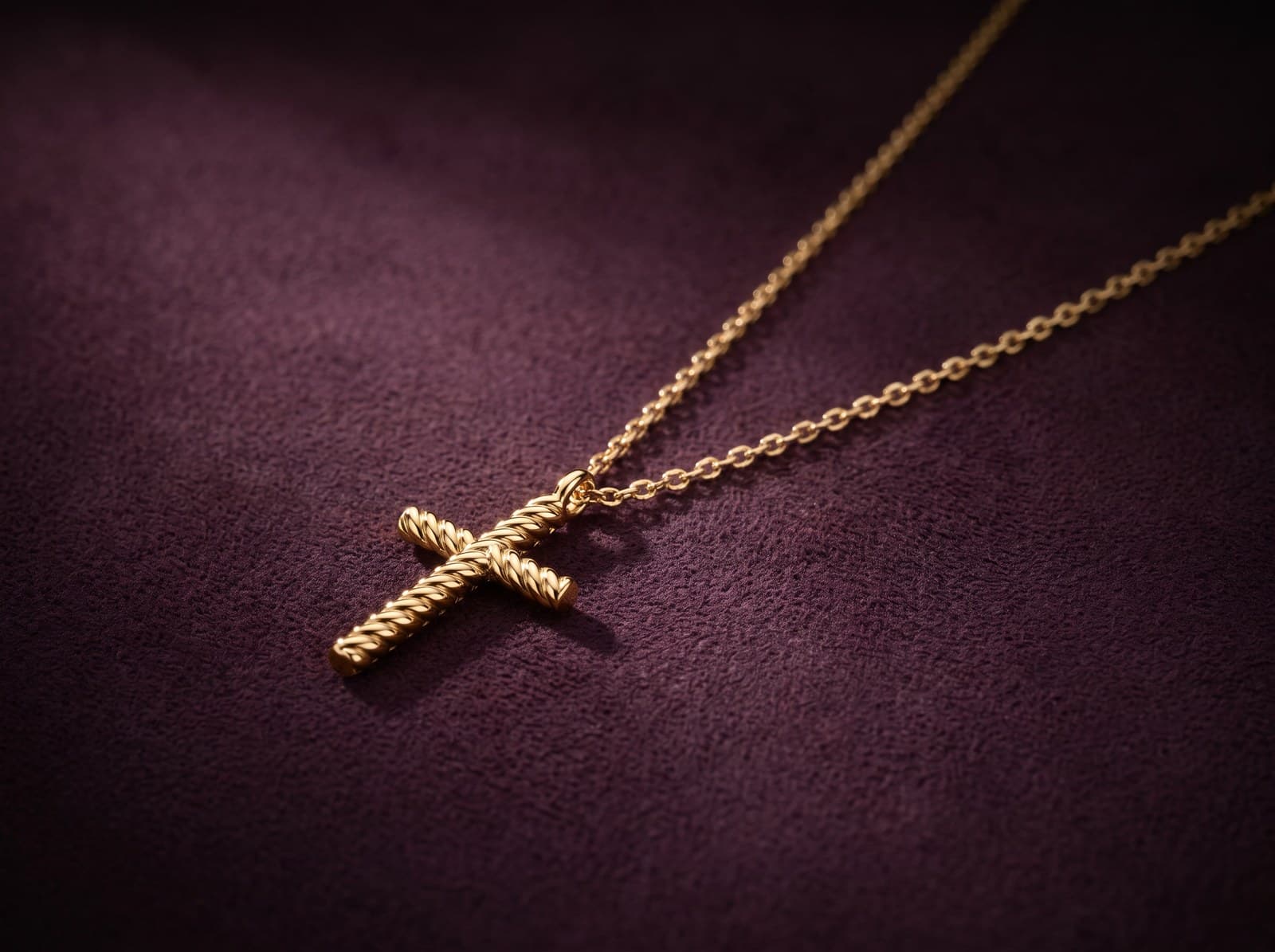 Hala · Twisted Cross Gold Necklace — studio