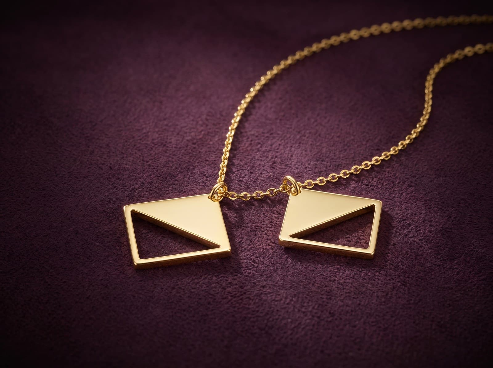Ilaf · Attached Triangles Gold Necklace — studio