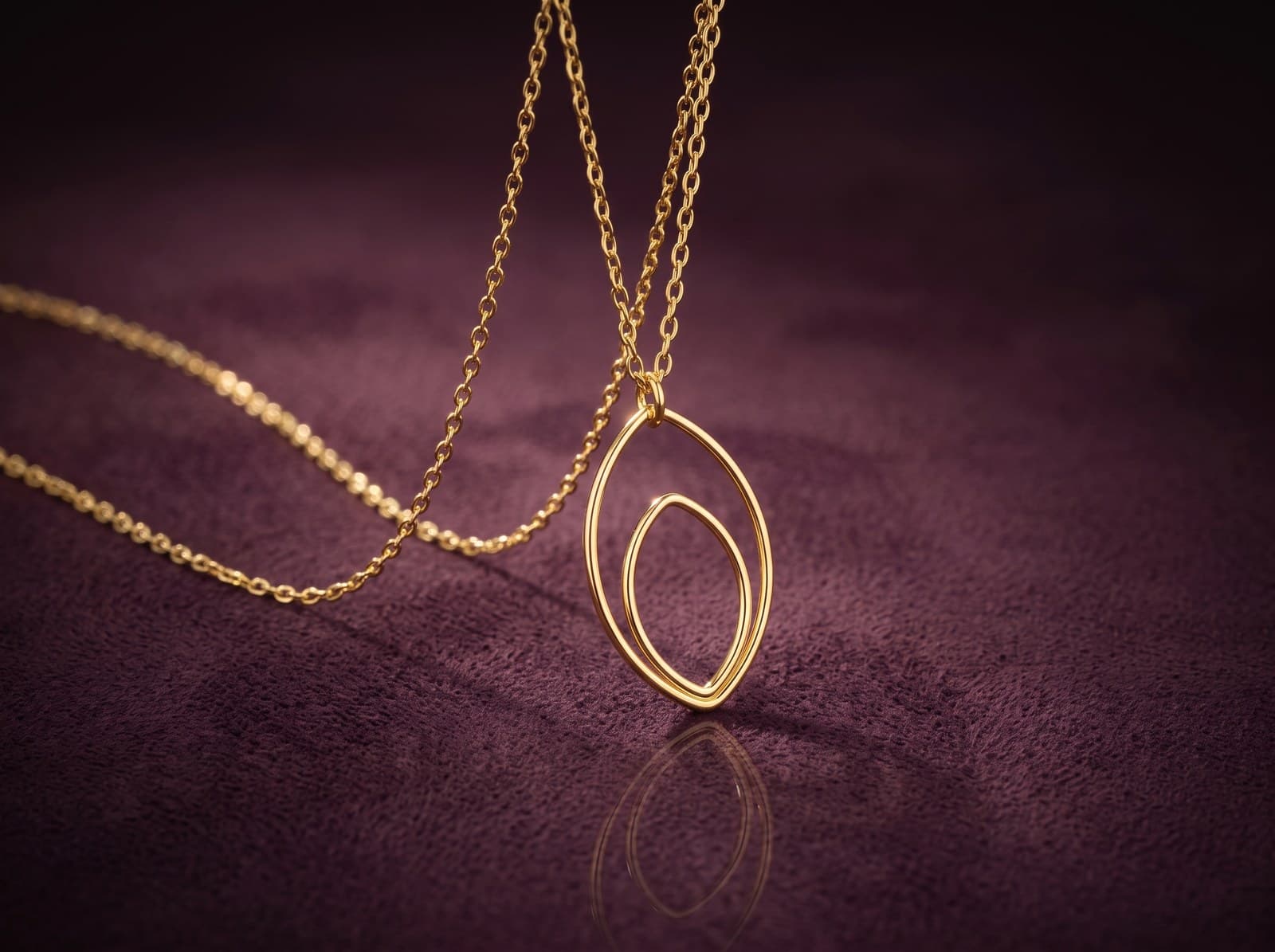 Nahla · Double Open Marquise Gold Necklace — studio