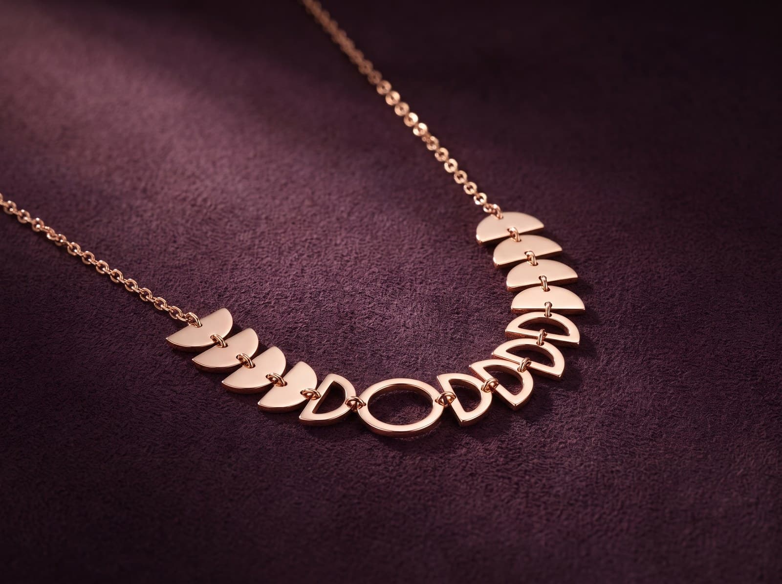 Iqd · Half Attached Circles Gold Necklace