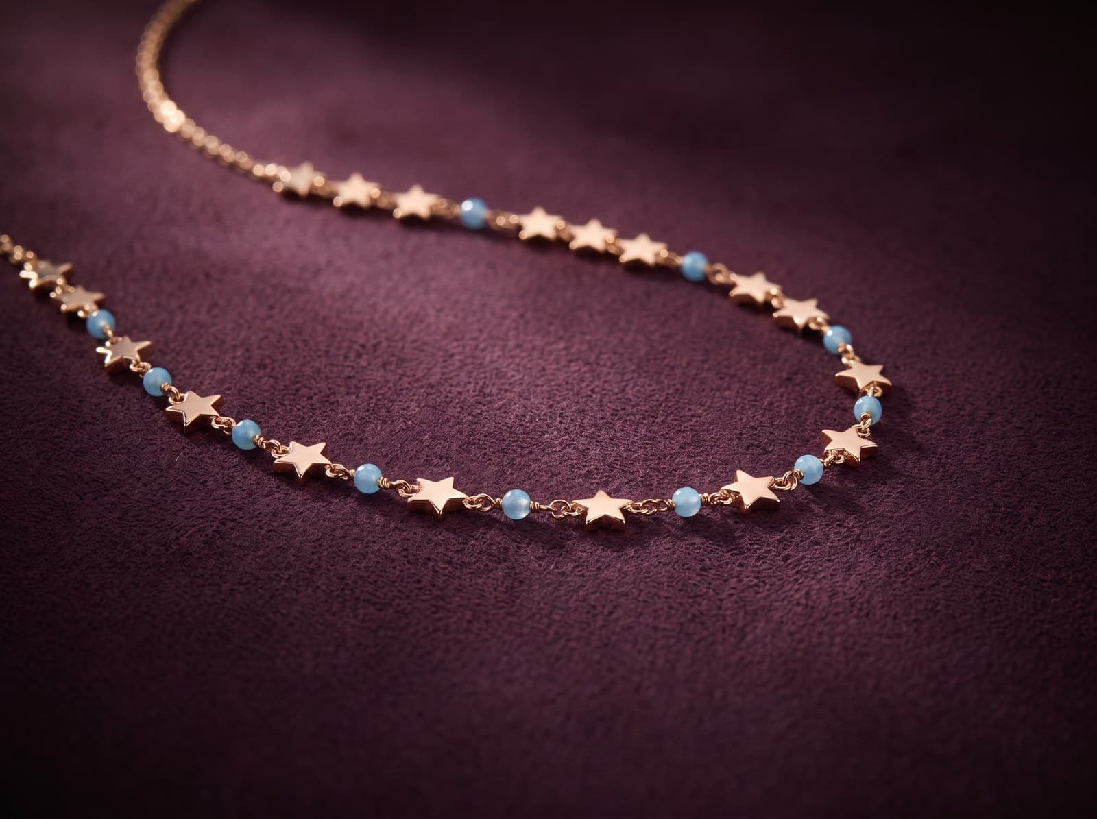 Jumaira · Tiny Stars With Beads Gold Necklace — studio